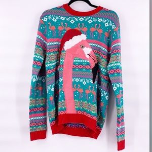 Ugly Christmas Sweater Flamingo Size 